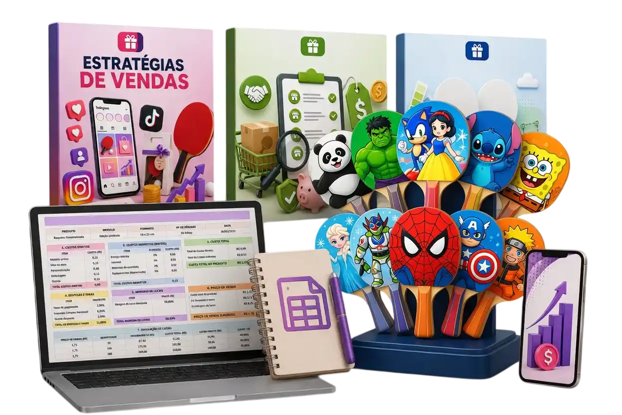 Tudo que você vai receber - coleção completa de raquetes personalizadas